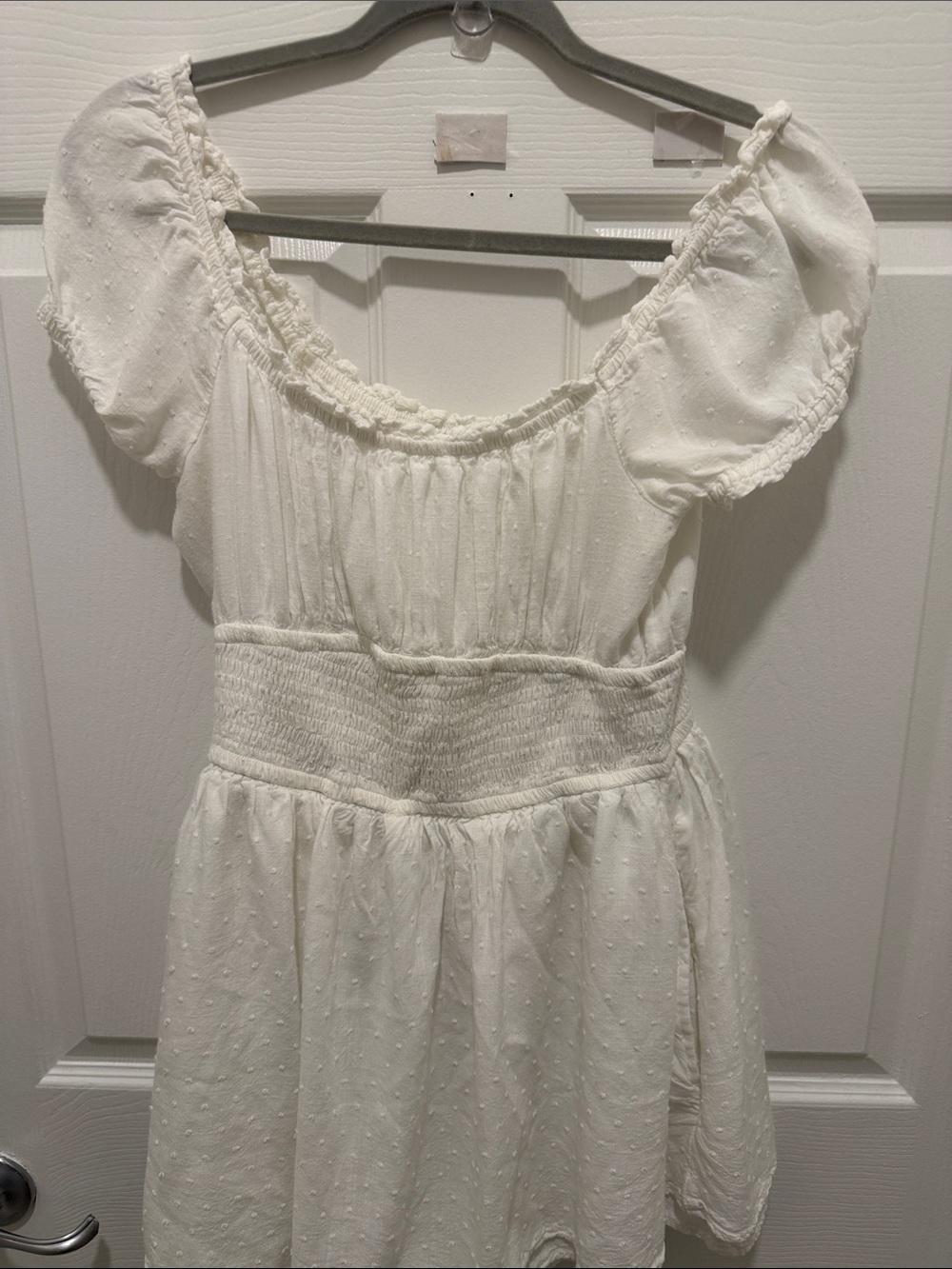 Hollister Swiss Dot Puff Sleeve Dress with pockets and undershorts